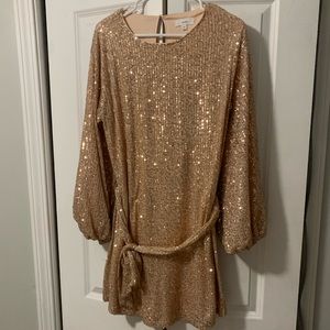 gold/rose gold sequin dress